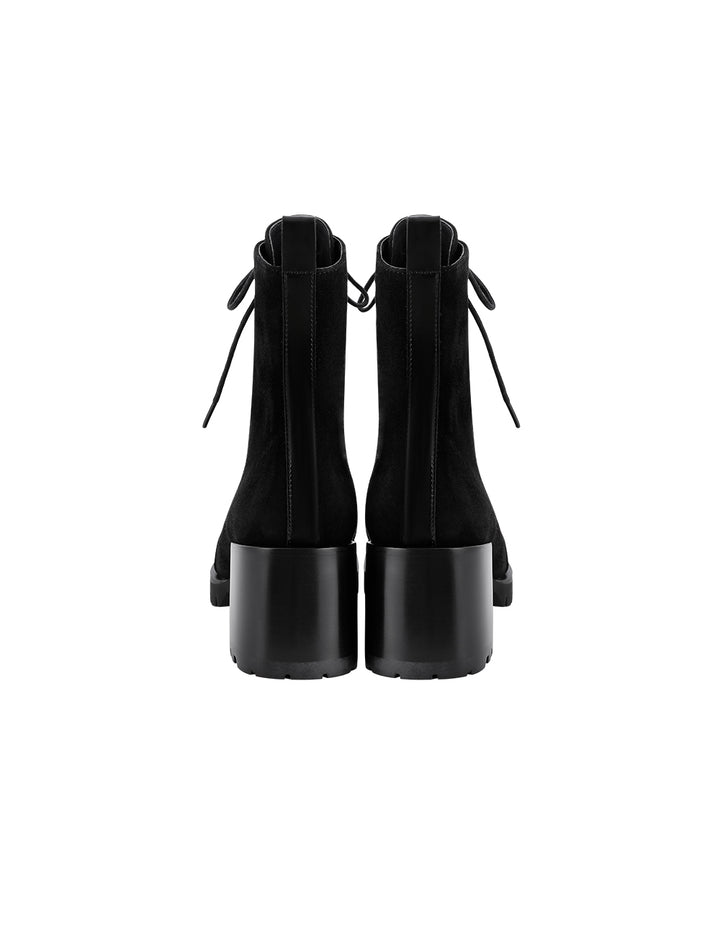 MARYLING Lime White Sheepskin Stitching Shallow Boots