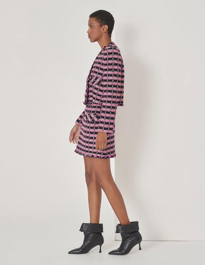 MARYLING Pink Tweed Short Jacket