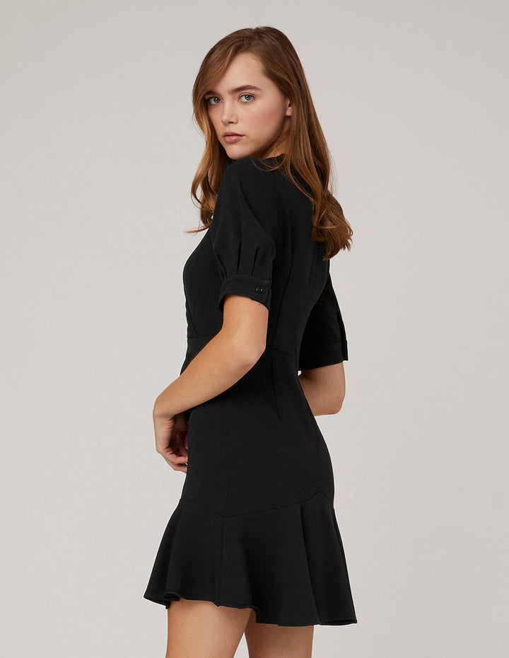 MARYLING Pinch pleats ruffled dress