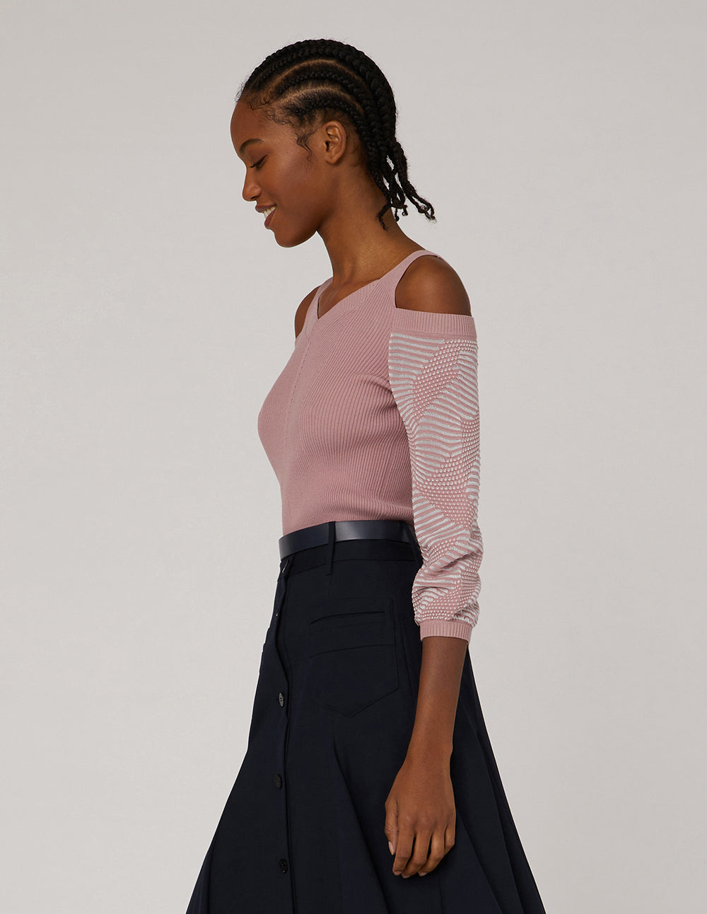 MARYLING V-Neck Off Shoulder Pullover