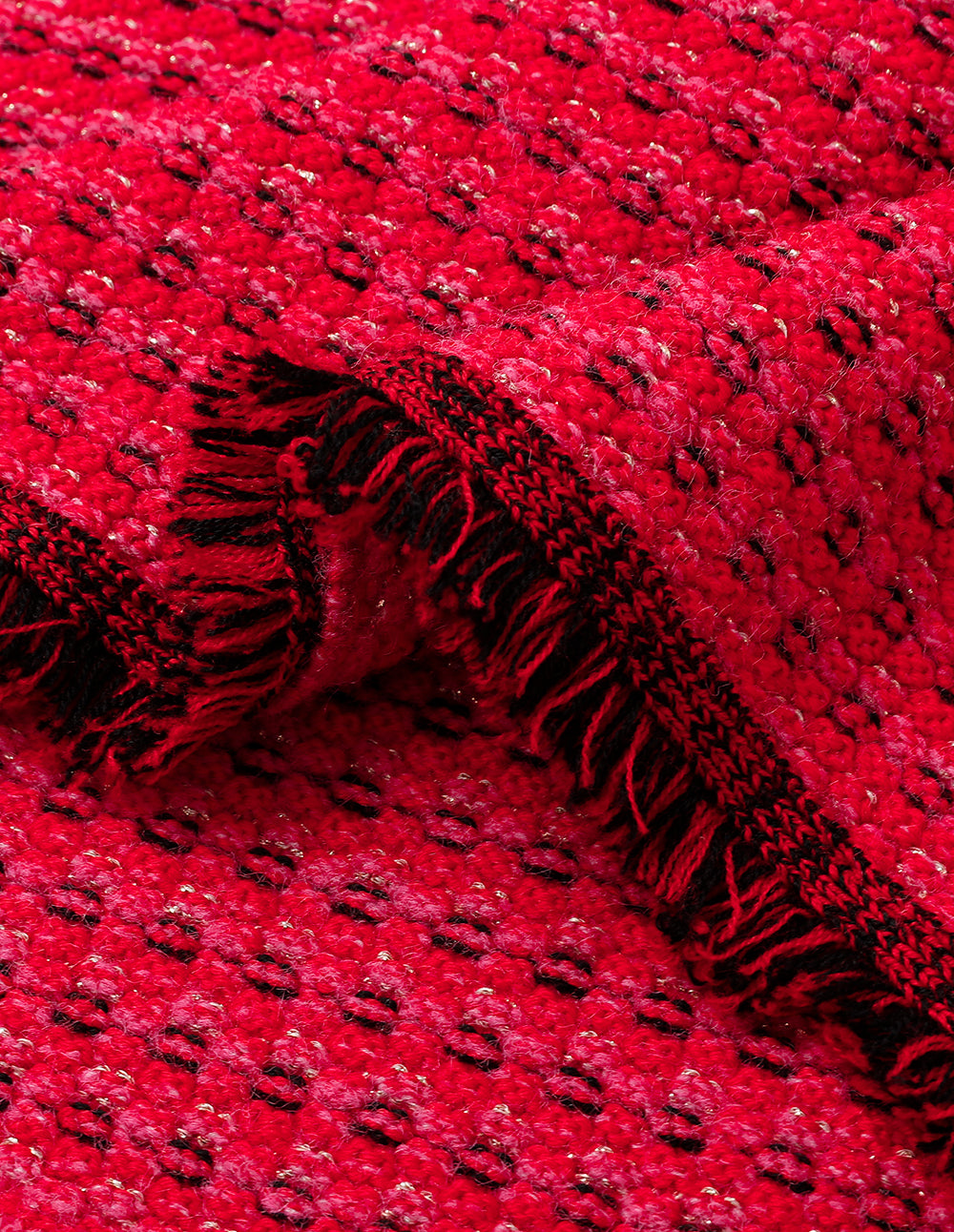 MARYLING Raspberry Plaid Knitted Skirt