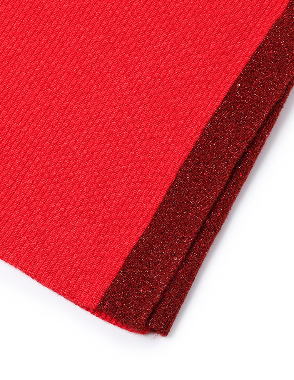 MARYLING Red Slit Knitted Skirt