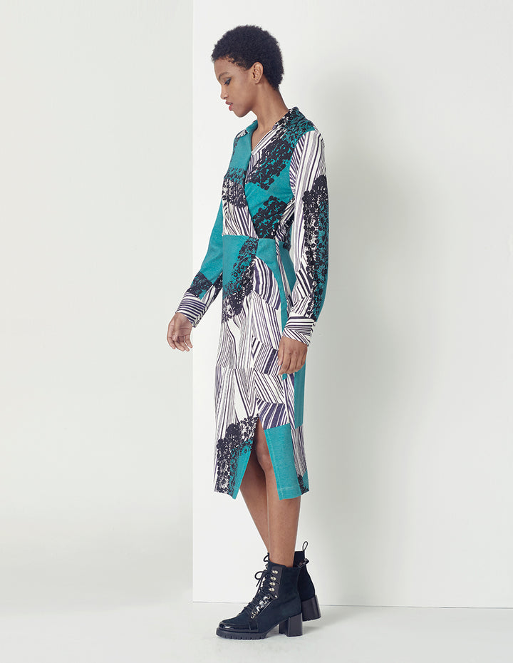 MARYLING Black And White Pattern Dress