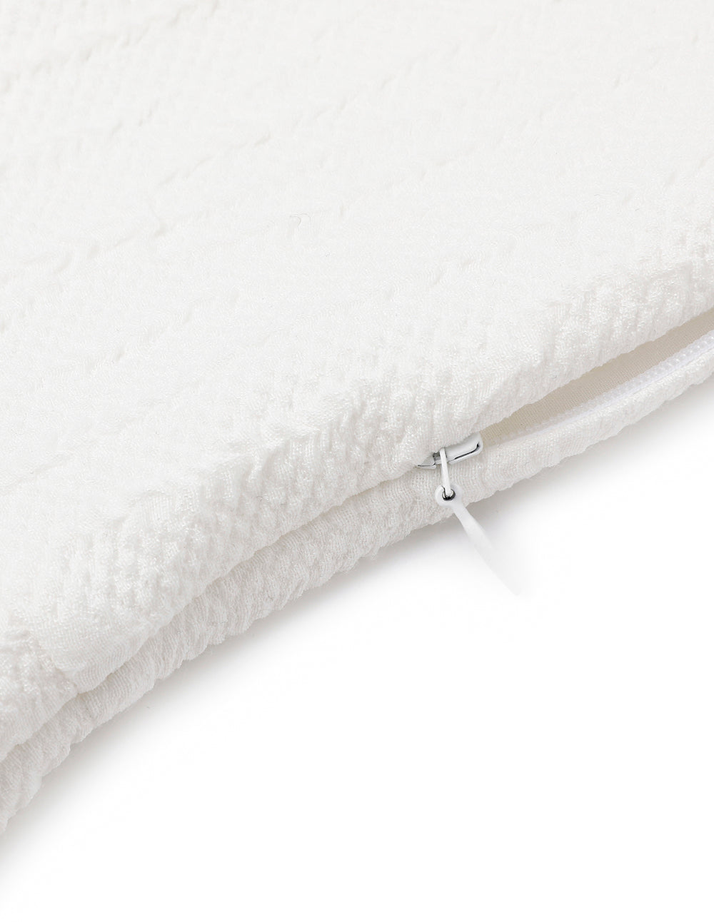 MARYLING Ivory White Square Neck Bubble Sleeve Jacquard Straight Dress