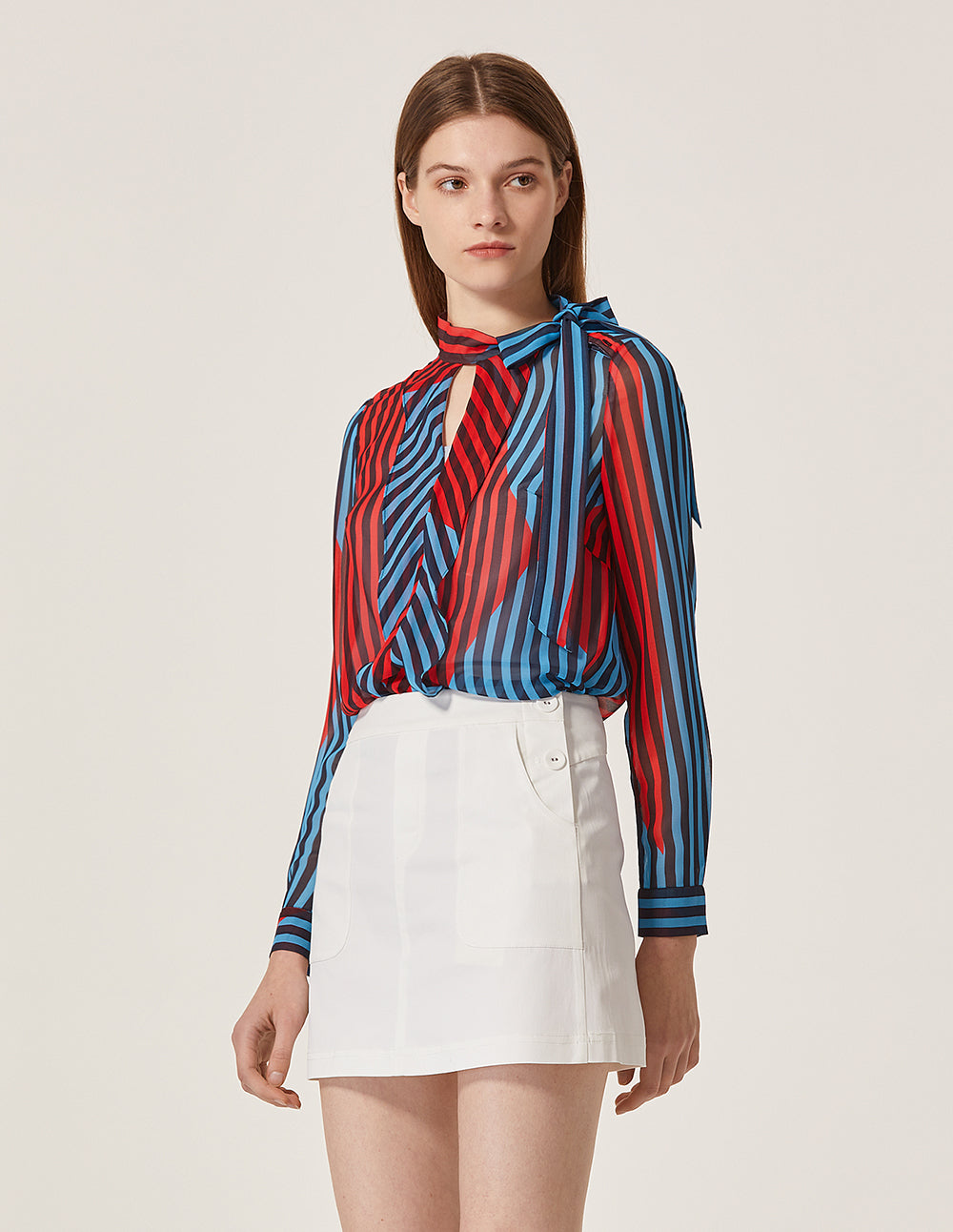 MARYLING Cotton Blend Slim Fit Mini Skirt