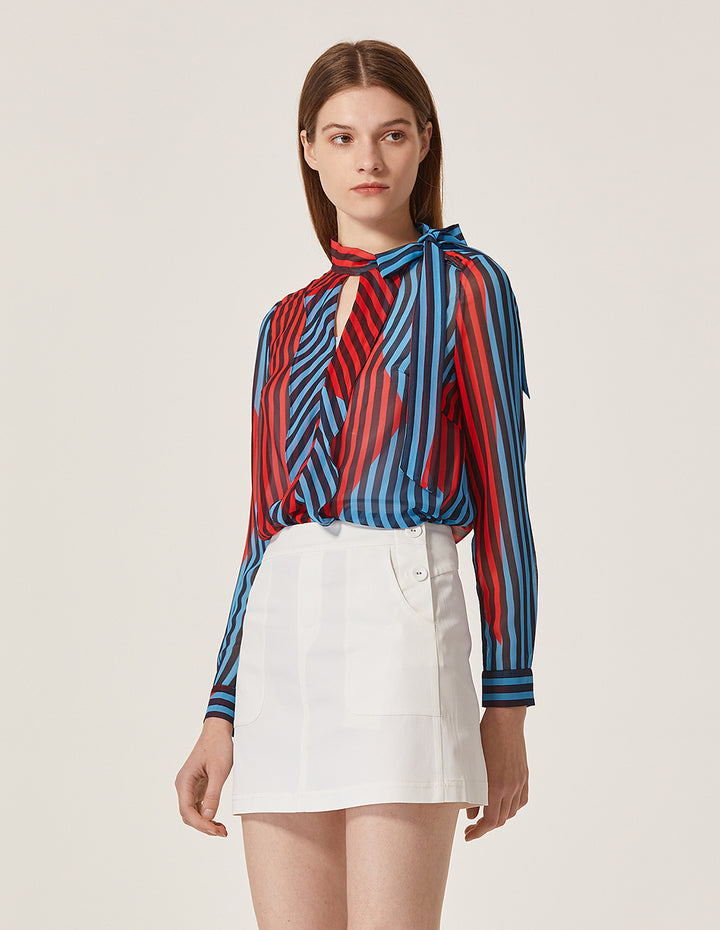 MARYLING Cotton Blend Slim Fit Mini Skirt