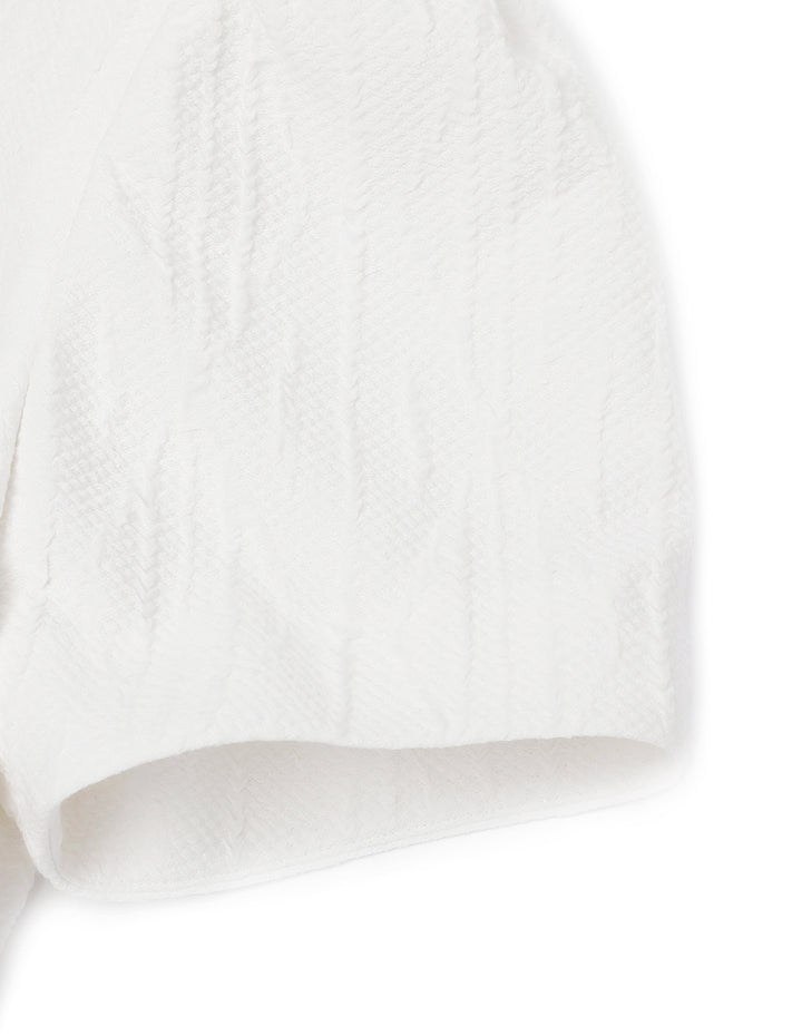 MARYLING Off-White Turned Collar Short Sleeve