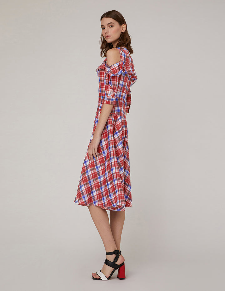 MARYLING Off shoulder mid-sleeve dress