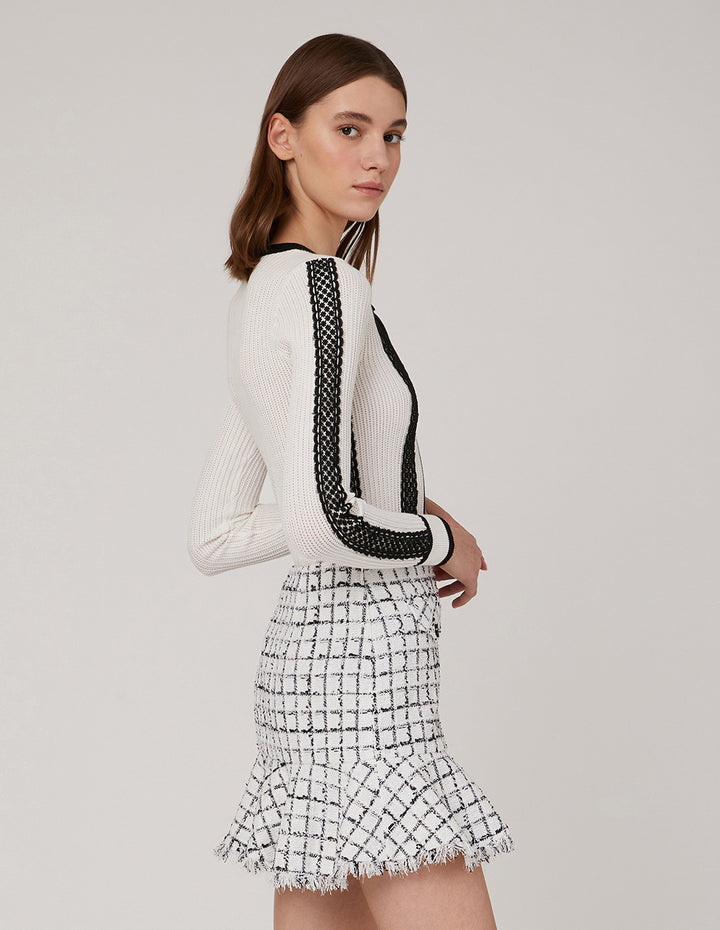 MARYLING Checked Tweed Mini Skirt