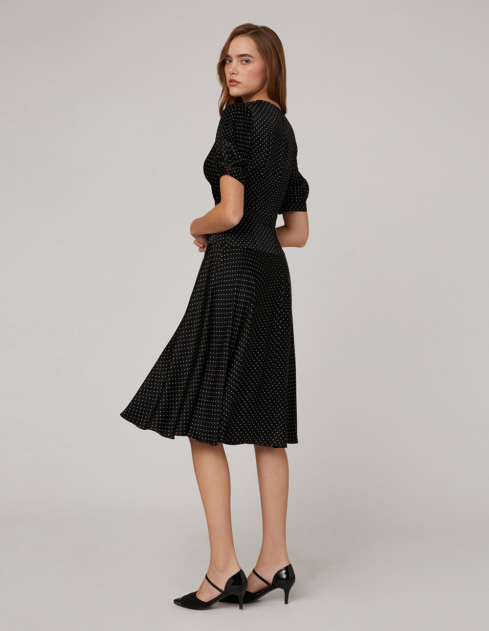 MARYLING V neck polka circle dress