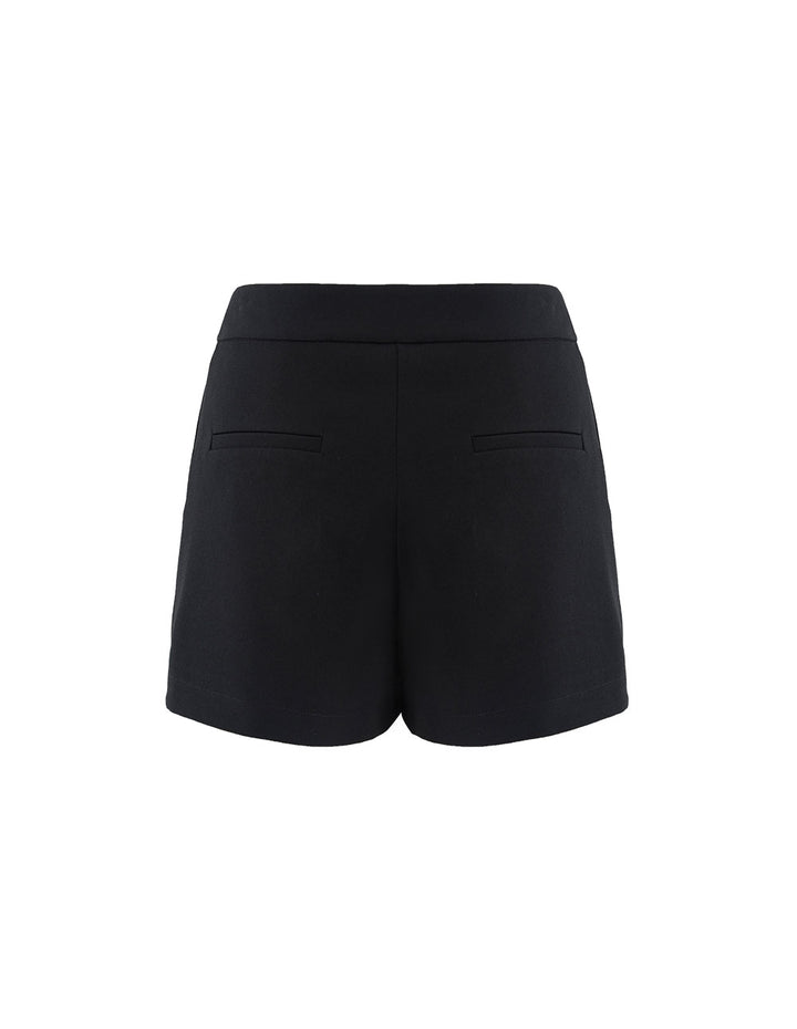 MARYLING Black Triacetate Pleated Shorts