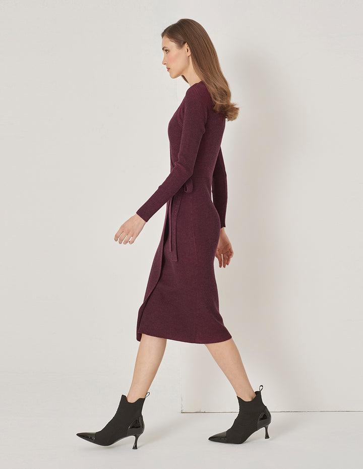 MARYLING Burgundy Knitted Dress