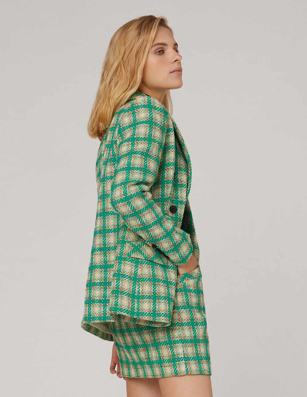 MARYLING Check Tweed Mini Skirt