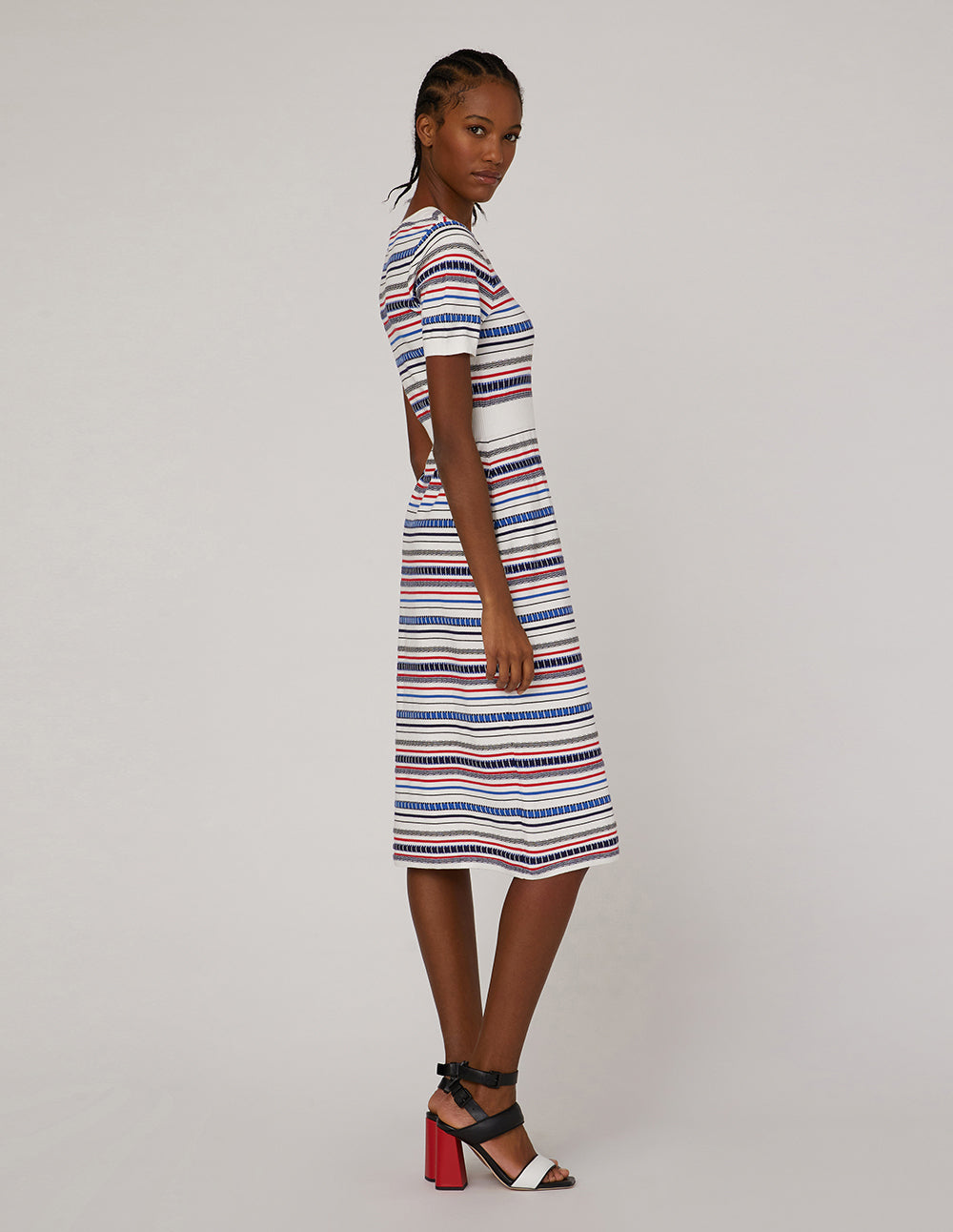 MARYLING Square-neck mid-length knit dress