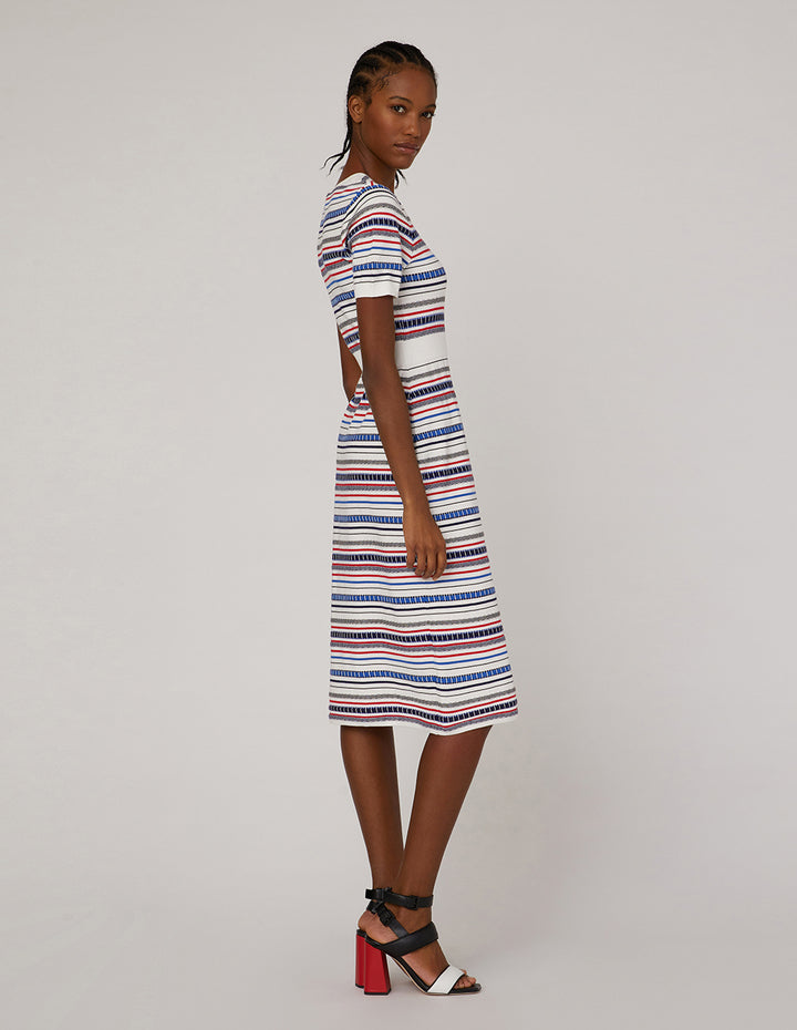 MARYLING Square-neck mid-length knit dress