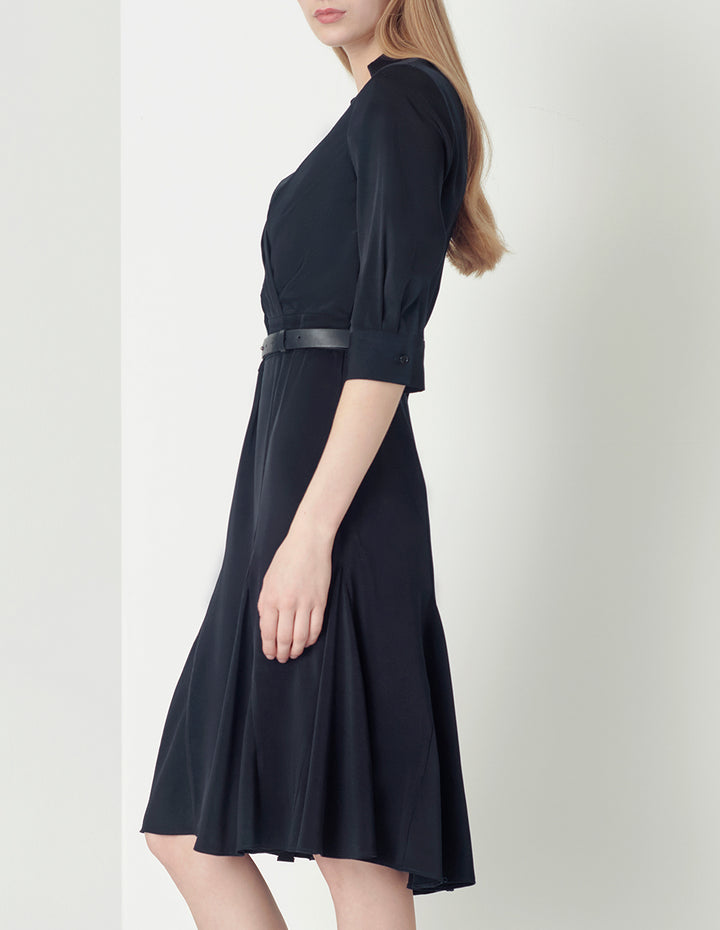 MARYLING Shirt Collar Overlap Dress