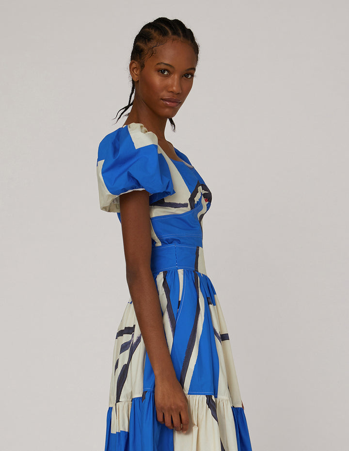 MARYLING V-neck puff sleeves top