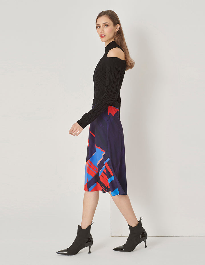 MARYLING Hollow Shoulder Fishtail Dress