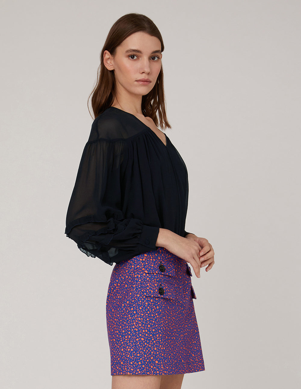 MARYLING Flap Pocket Mini Skirt