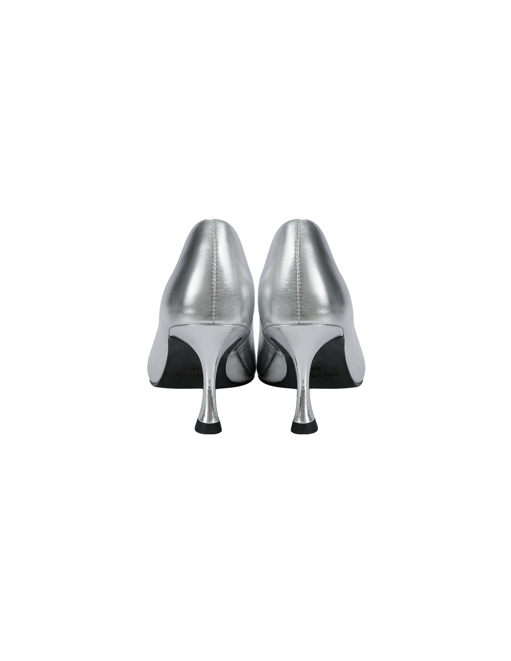 MARYLING Silver Leather Stiletto Heels