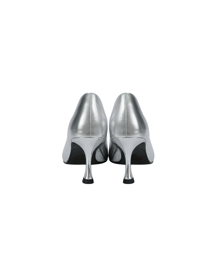 MARYLING Silver Leather Stiletto Heels