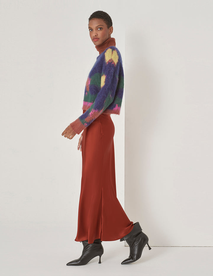 MARYLING Fishtail Satin Skirt