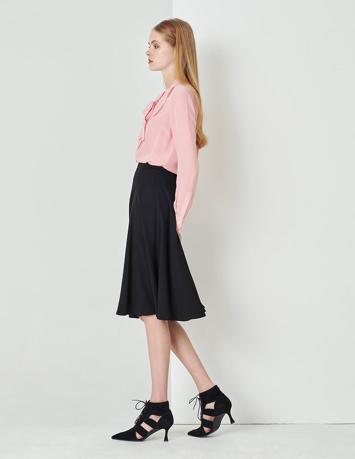 MARYLING Pink Strappy Ruffled Shirt