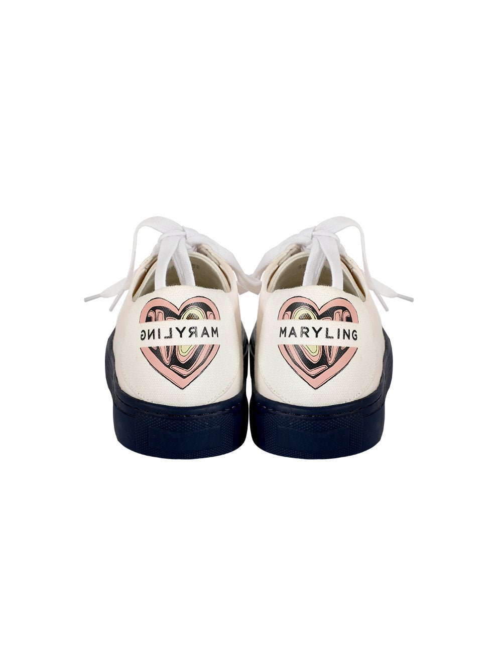 MARYLING Heart Avocado Printed Lace Up Canvas Sneakers