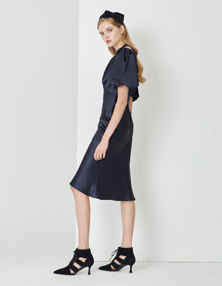 MARYLING Dark Blue Strapless High Waist Mermaid Dress