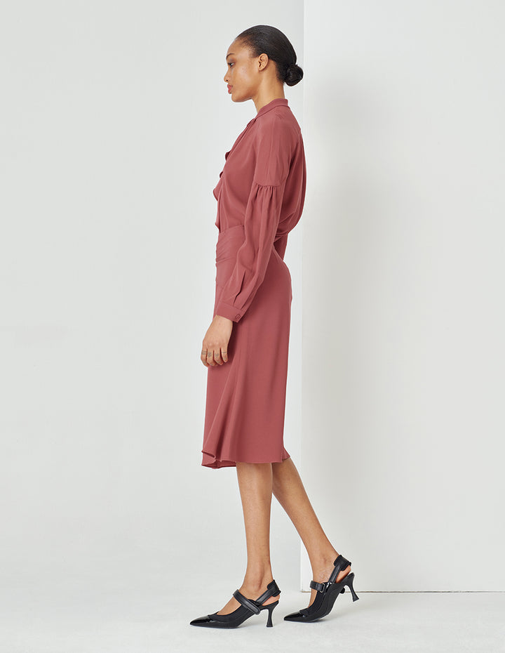 MARYLING Stand-Up Collar Ruffle Loose-Fit Shirt