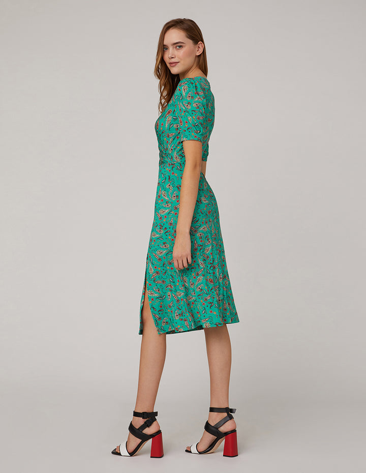 MARYLING Mint Green Peris Pattern Dress