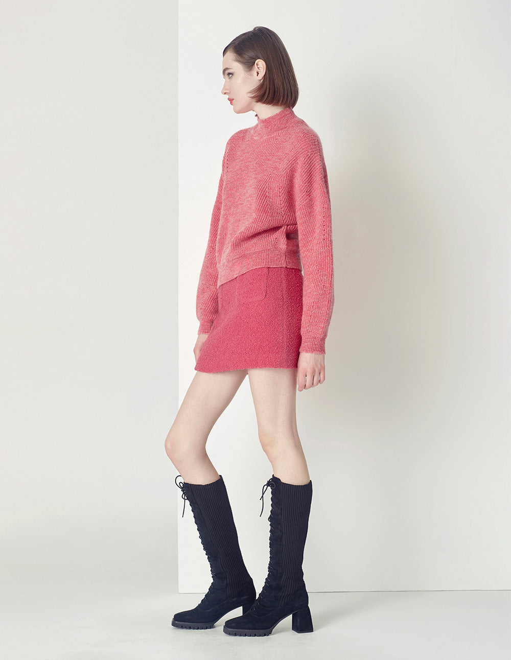 MARYLING sweet peach pink A-line mini skirt