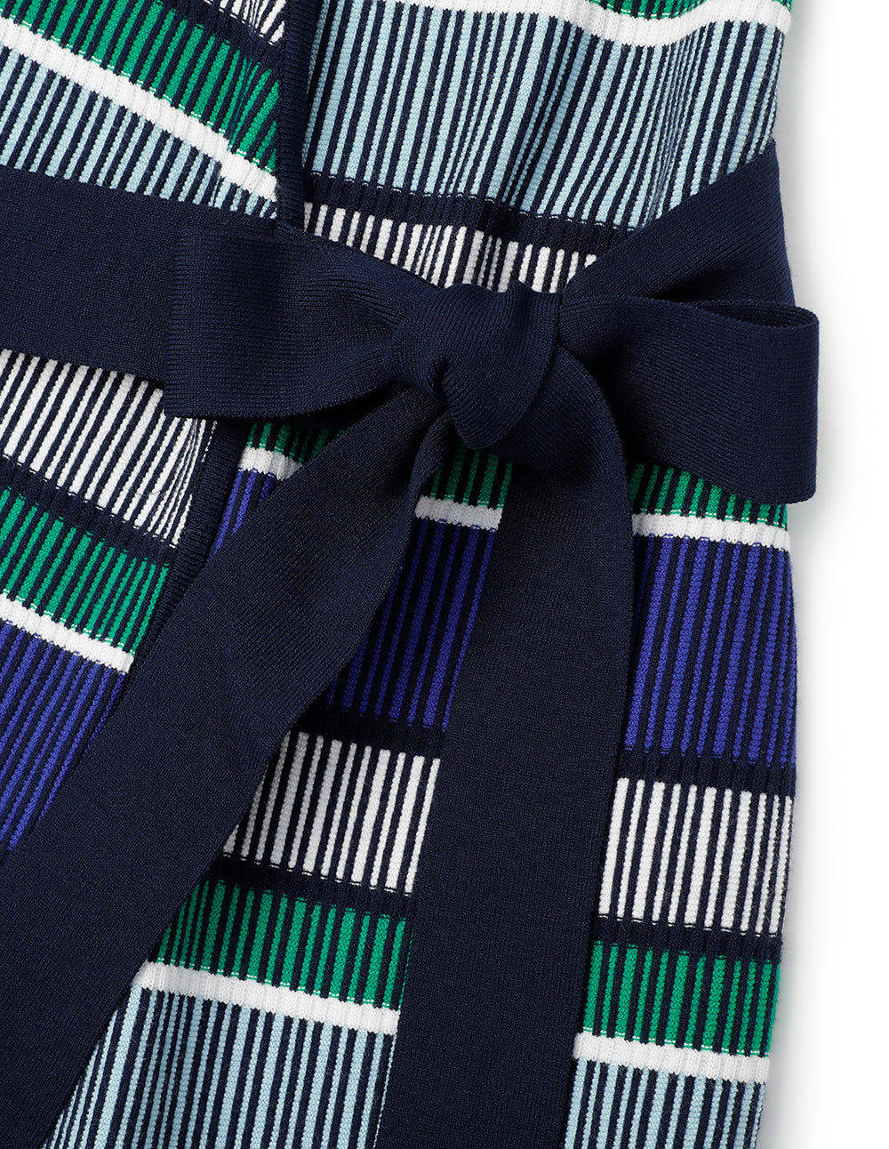 MARYLING Tonal Blue And Green Stripe Knitted Dress