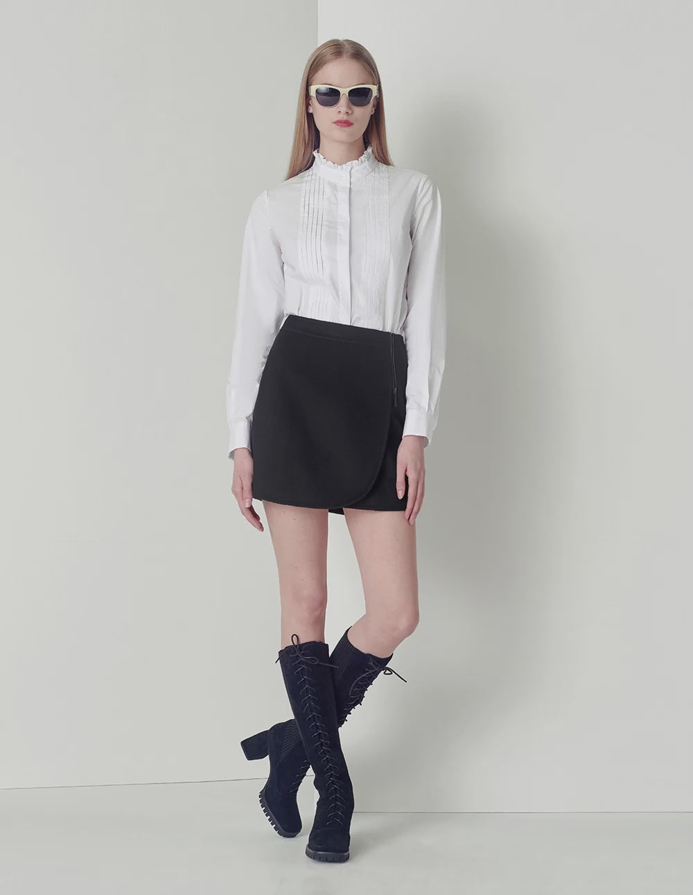 MARYLING Black slim mini skirt