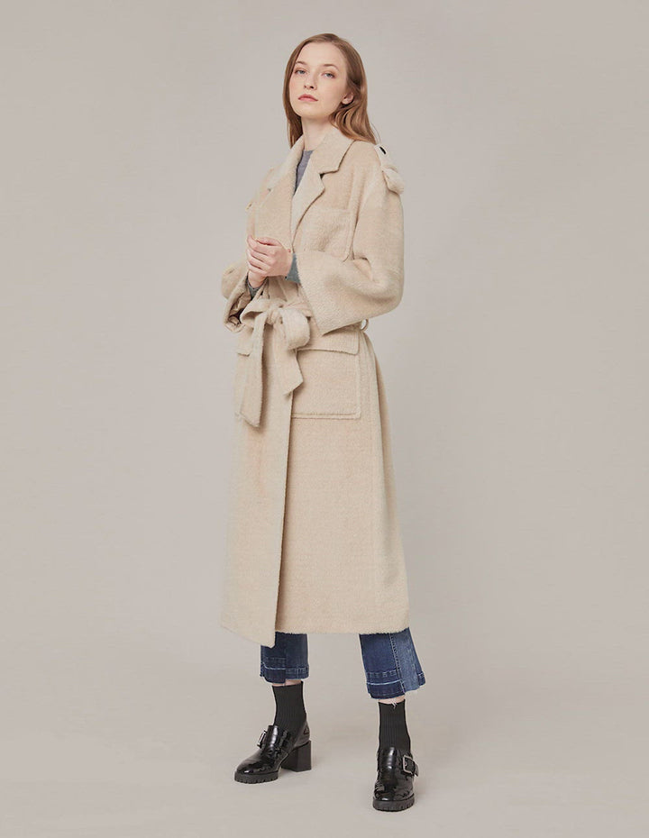 MARYLING Notch Lapel Belted Oversize Coat