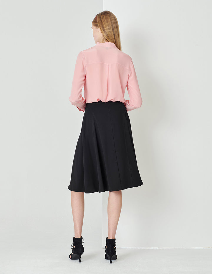 MARYLING Pink Strappy Ruffled Shirt