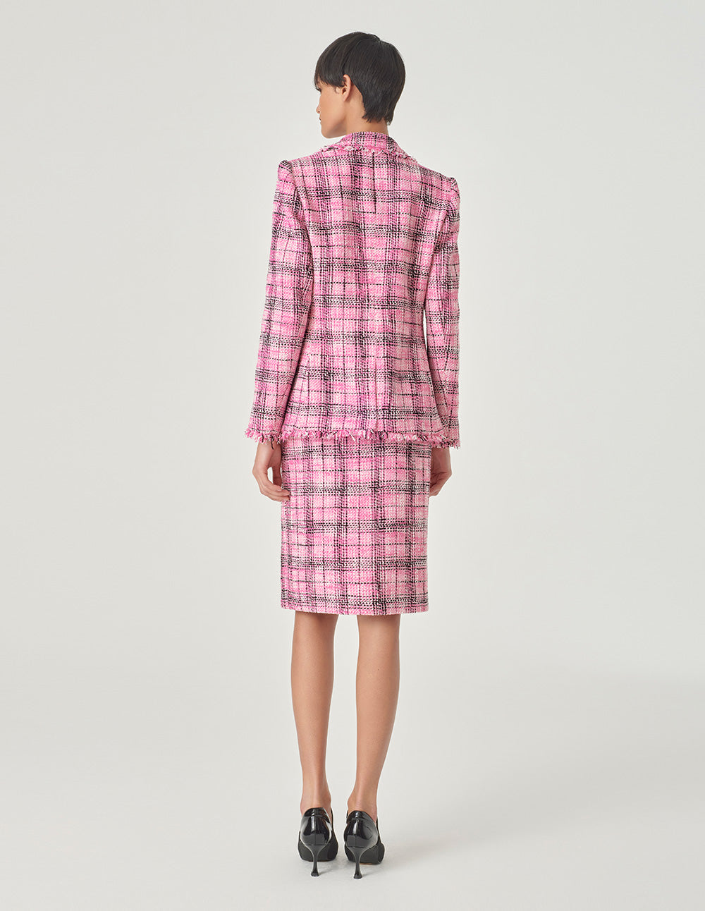 MARYLING Checked Tweed Blazer