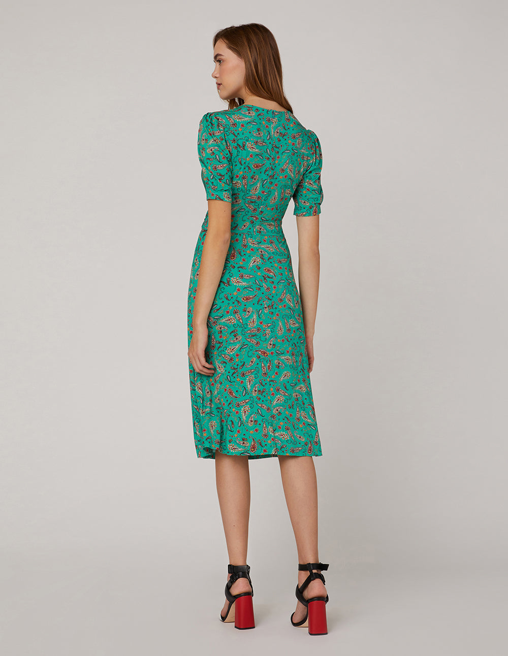 MARYLING Mint Green Peris Pattern Dress