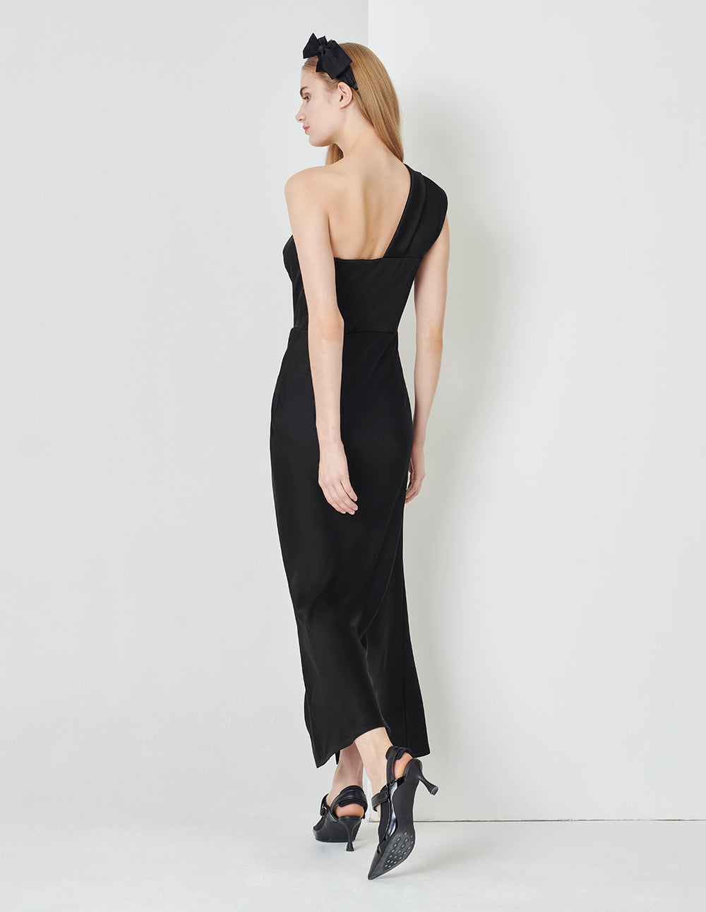 MARYLING One-Shoulder Suit Collar Side Slit Long Fishtail Dress