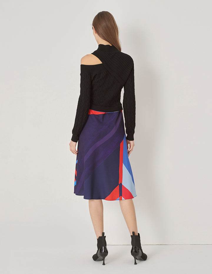 MARYLING Hollow Shoulder Fishtail Dress