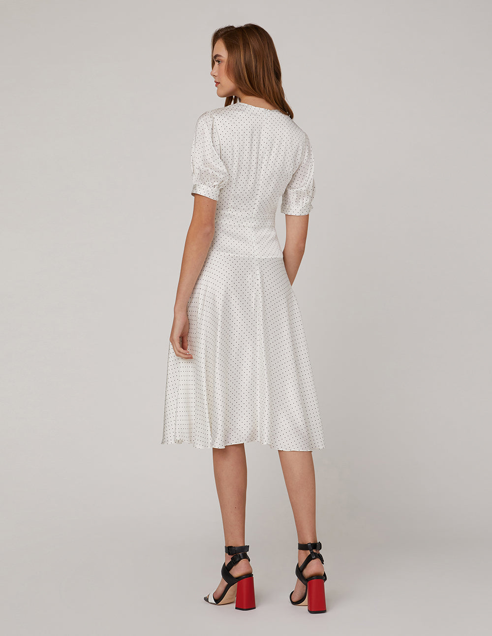 MARYLING V neck polka circle dress