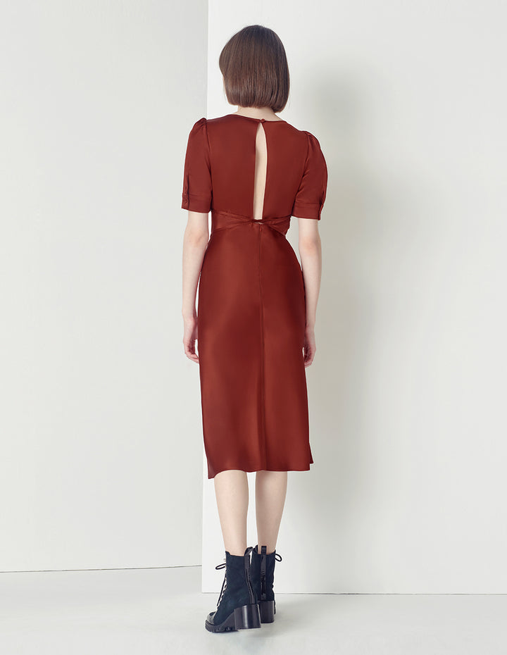 MARYLING Lace-Up Fishtail Dress