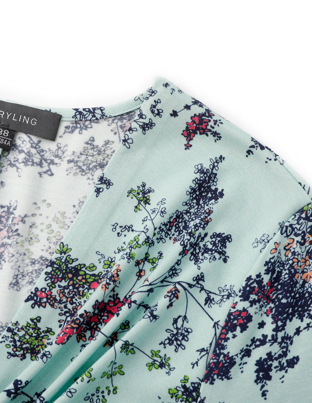 MARYLING Light Green Summer Jungle Small Floral Print Dress