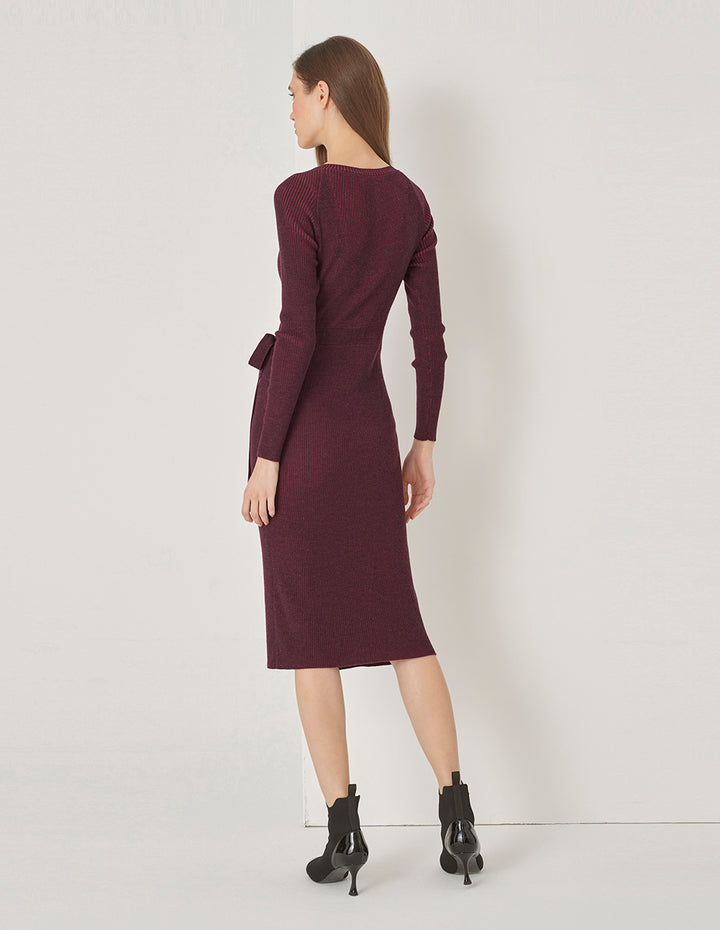MARYLING Burgundy Knitted Dress