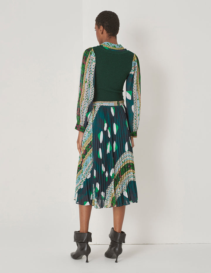 MARYLING Forest Print Stitch Knitted Top