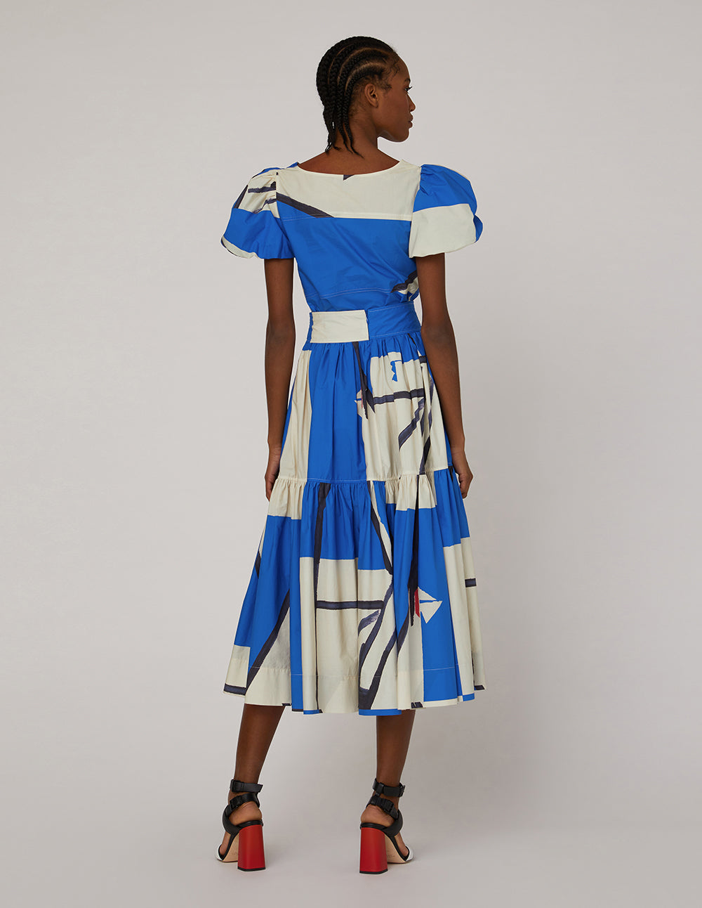 MARYLING V-neck puff sleeves top