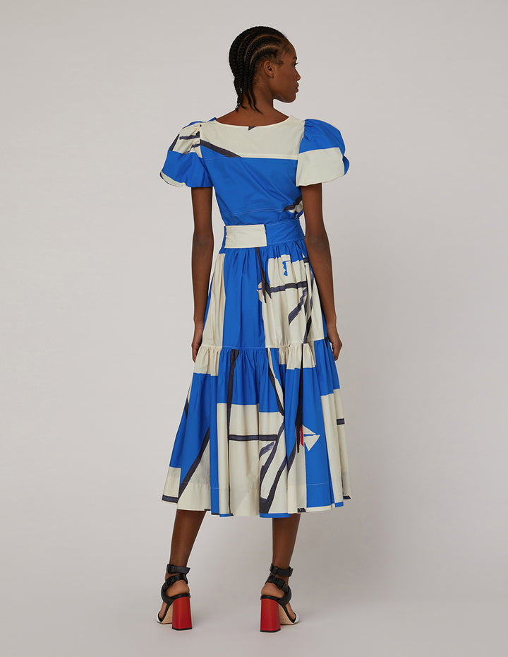 MARYLING V-neck puff sleeves top