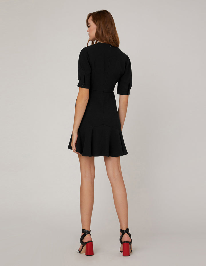 MARYLING Pinch pleats ruffled dress