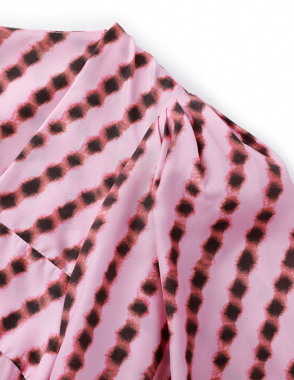 MARYLING Pink Bubble Georgette Long Sleeve Dress