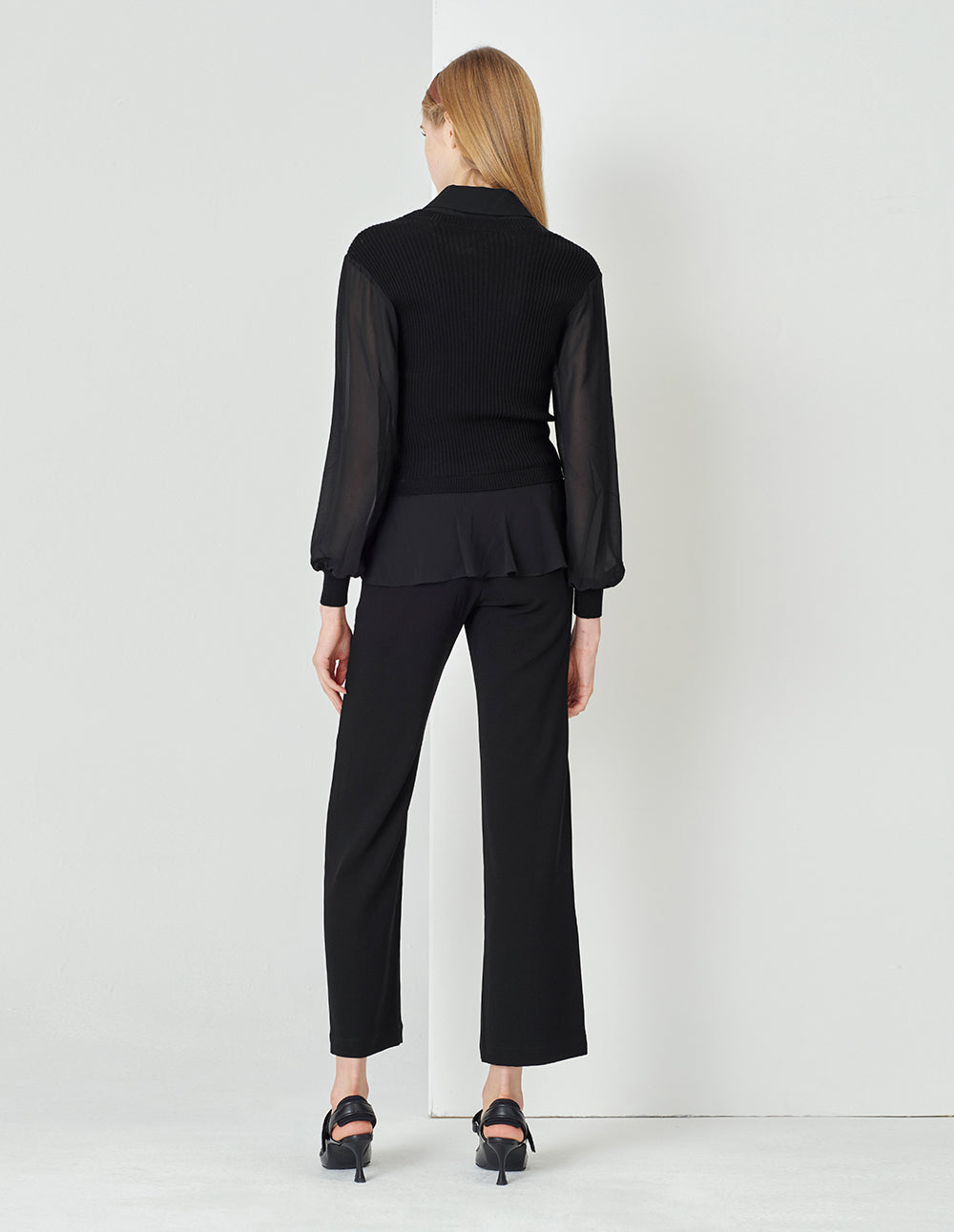 MARYLING Black Classic Straight Trousers